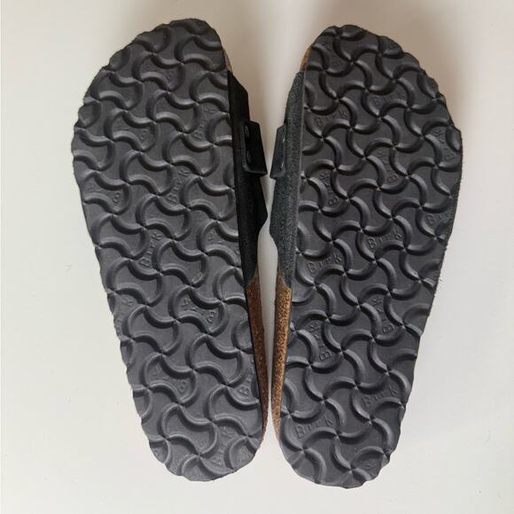 Birkenstock Oita Suede Leather Sandal Black 6 - Picture 8 of 8